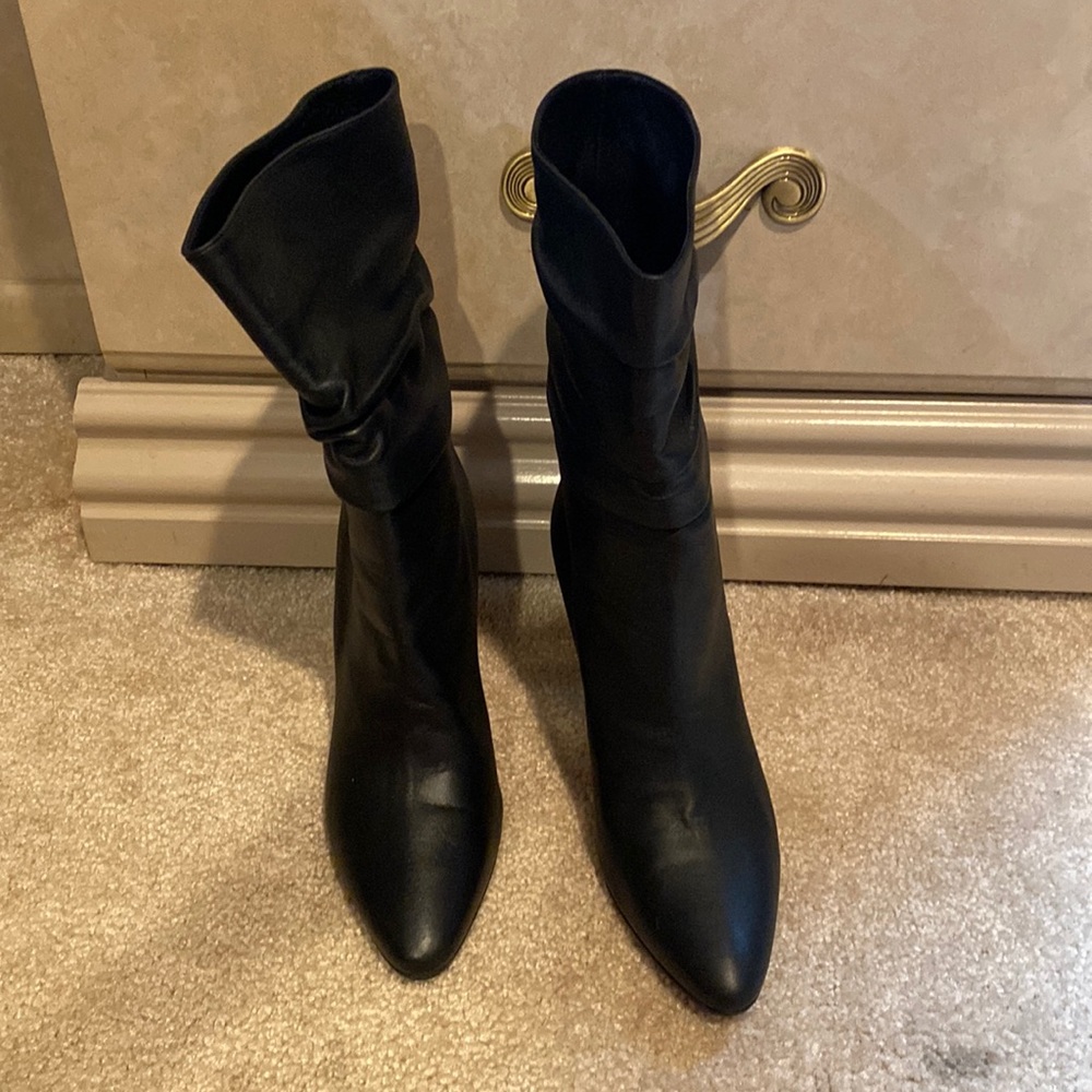 Manolo Blahnik Ruched Leather Boots